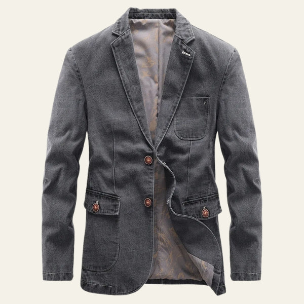 The Hudson Washed Denim Blazer