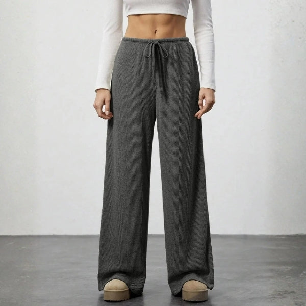 The Ita Ribbed Wide-Leg Trouser