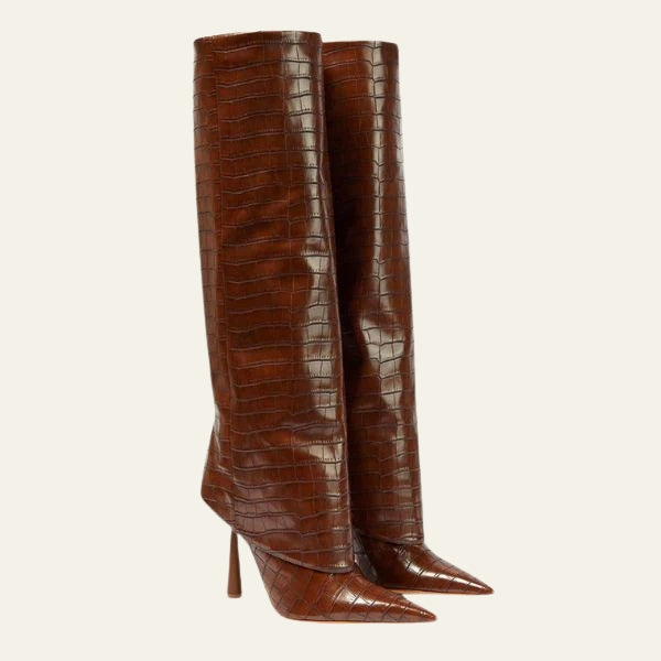 The Vienna Croc Stiletto Boot