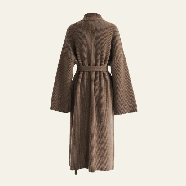 The Portofino Belted Ribbed Knit Coat
