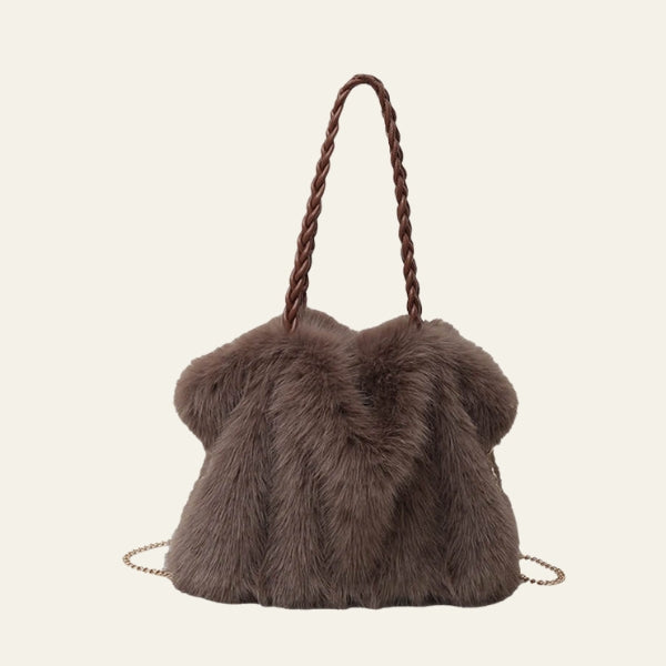 The Milan Braided-Handle Faux-Fur Tote Bag