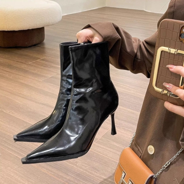 The Monaco Pointed-Toe Zip Ankle Boots