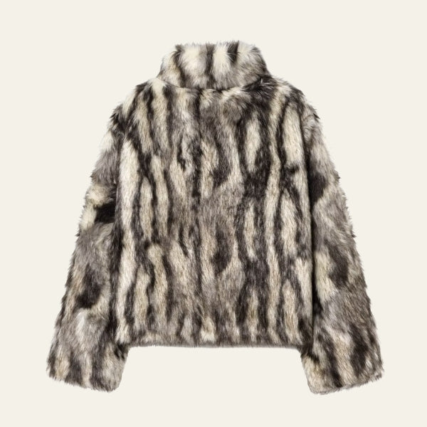 The Milan Striped Faux-Fur Coat
