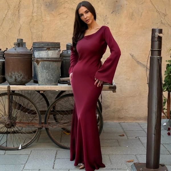 The Verona Flared-Sleeve Maxi Dress