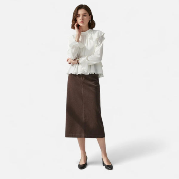 The Milan Corduroy Midi Skirt