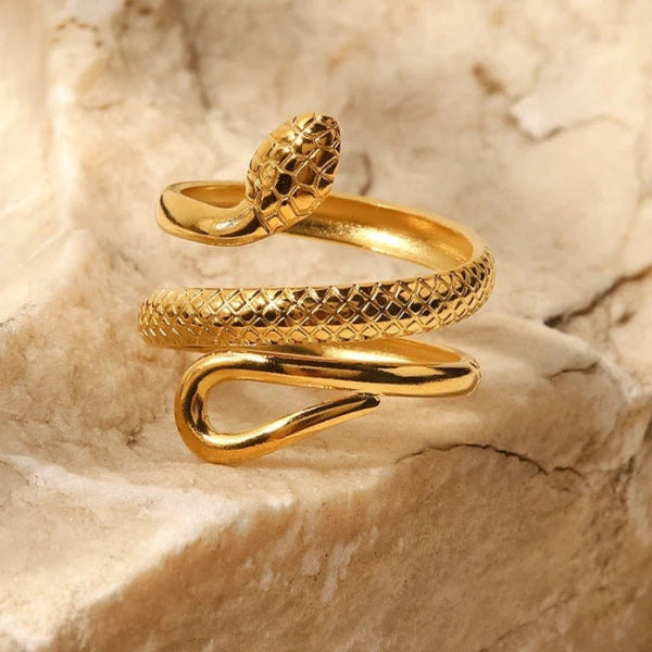 The Athens Textured Snake Wrap Ring