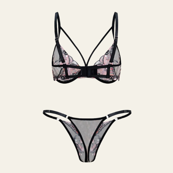 The Butterfly-Embroidered Lingerie Set