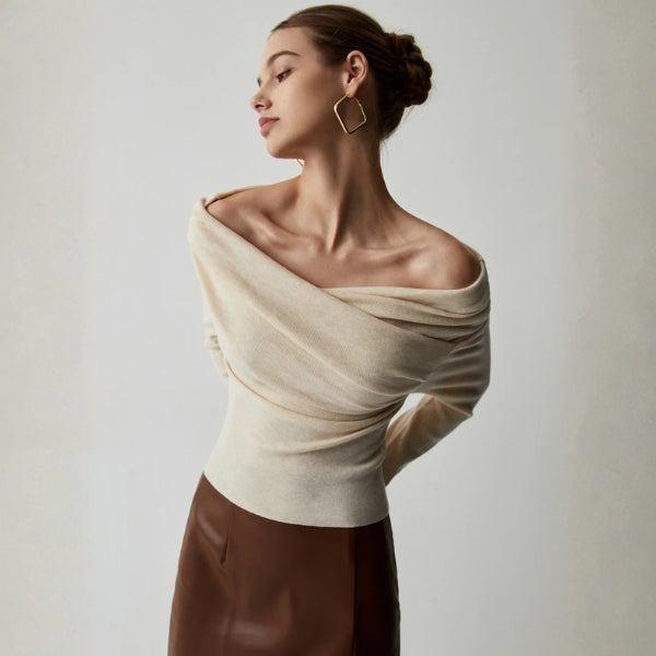 The Verona Draped Off-Shoulder Knit Top