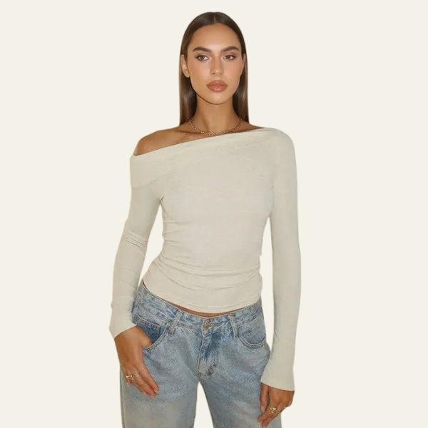 The Milan Asymmetrical Off-Shoulder Top