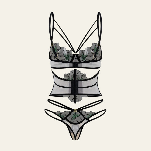 The Florence Floral Embroidery Lingerie Set