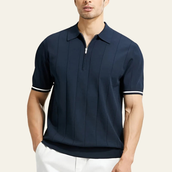 The Riviera Zip-Front Ribbed Polo