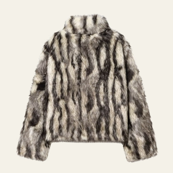 The Aspen Plush Faux-Fur Cropped Jacket