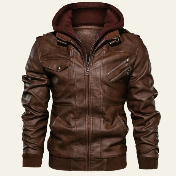 The Oslo Hooded Leather Jacket
