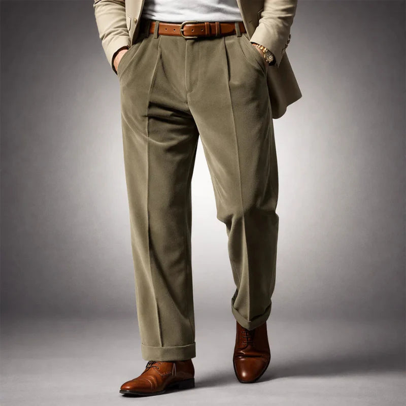 The Milano Pleated Velvet Trousers