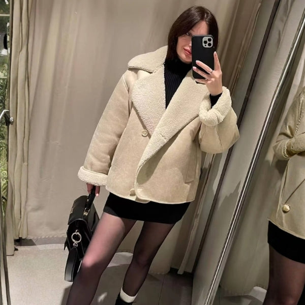 The Arianne Sherpa-Lined Faux Leather Jacket