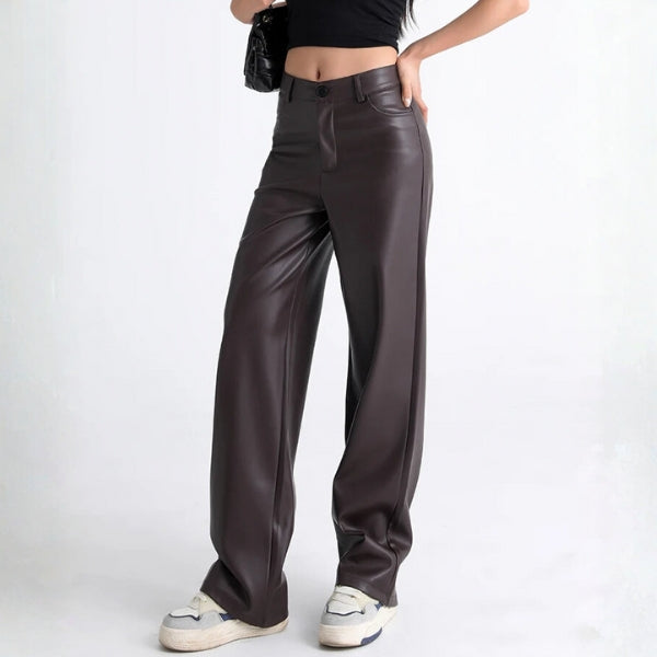 The Soho High-Waist Leather Trousers