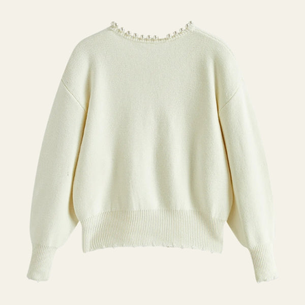 The Monaco Pearl-Trim Knit Cardigan