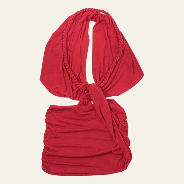 The Tulum Braided Halter Mini Dress
