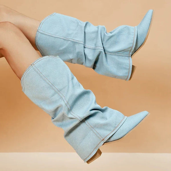 The Dallas Denim Slouch Boot