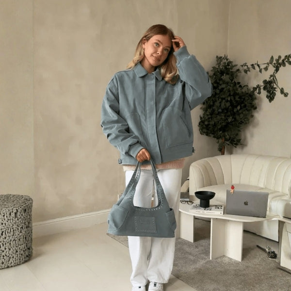 The Capri Ribbed-Cuff Bomber Jacket