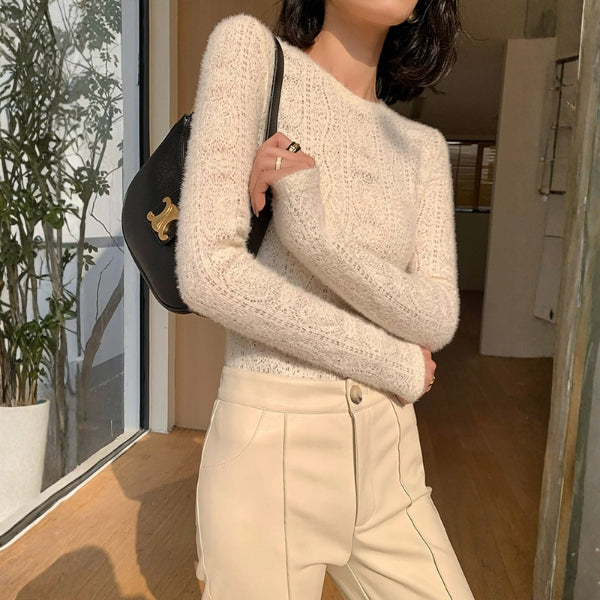 The Monaco Open-Knit Long Sleeve Top