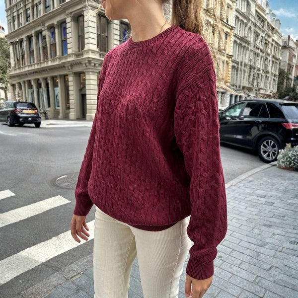 The Hudson Cable-Knit Crewneck Sweater