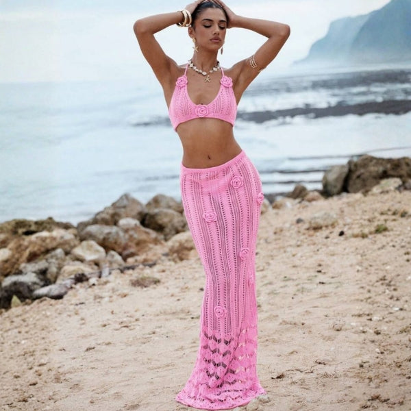 The Amalfi Textured-Knit Maxi Set