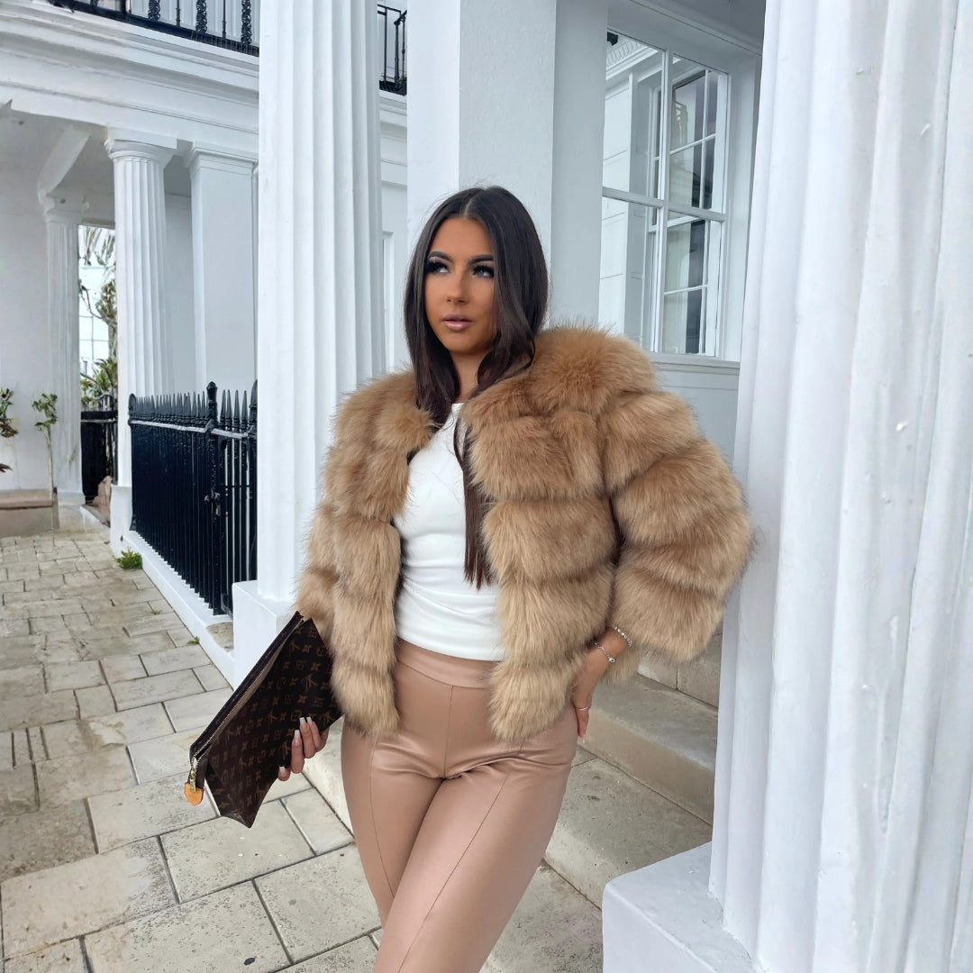 The Vienna Plush-Fur Cropped Jacket