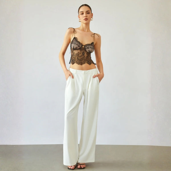 The Valencia Lace Tie-Strap Corset Top