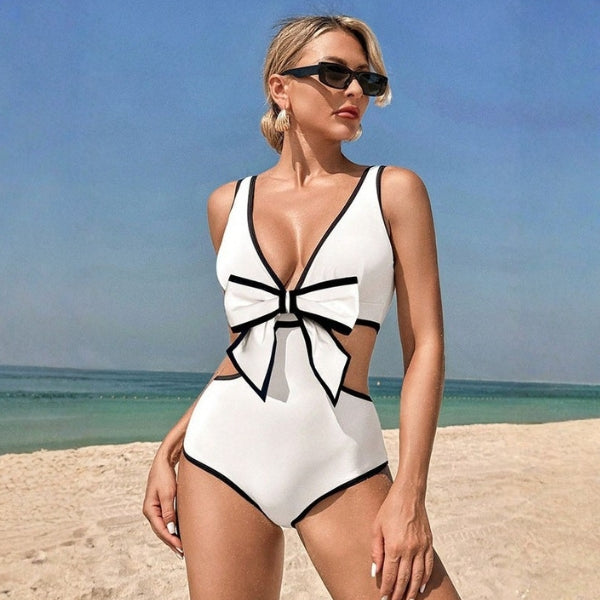 The Santorini Bow-Detail Cut-Out Swimsuit