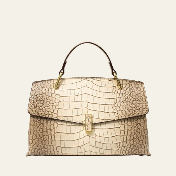 The Verona Croc-Embossed Top-Handle Handbag