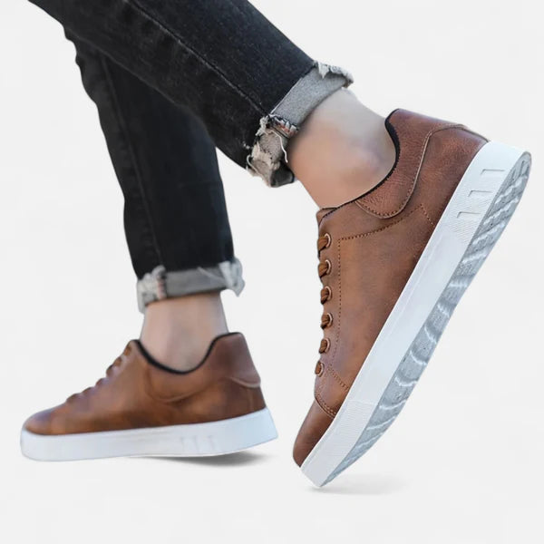 The Hudson Low-Top Leather Sneakers