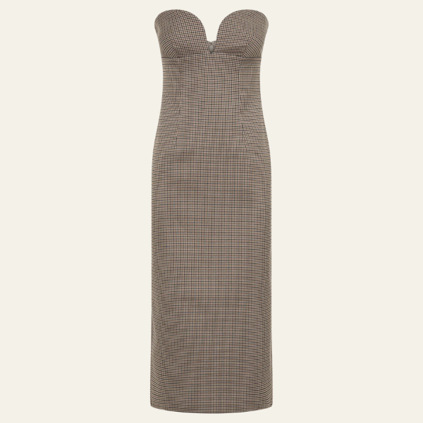 The Vienna Strapless Evening Midi Dress