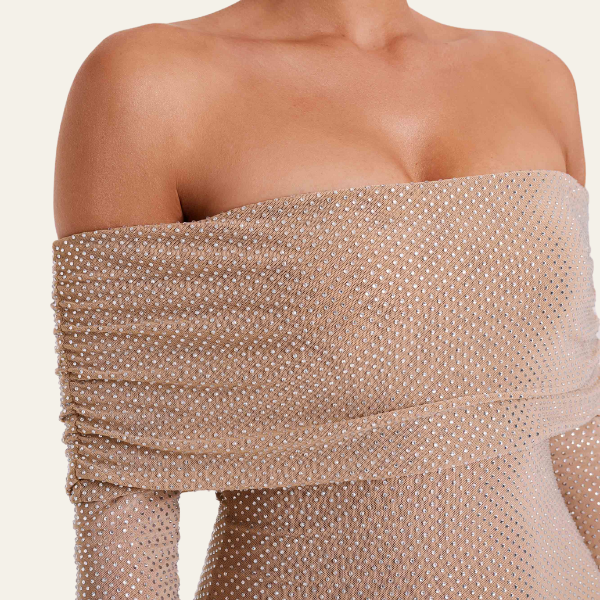 The Lisbon Off-Shoulder Evening Maxi Dress