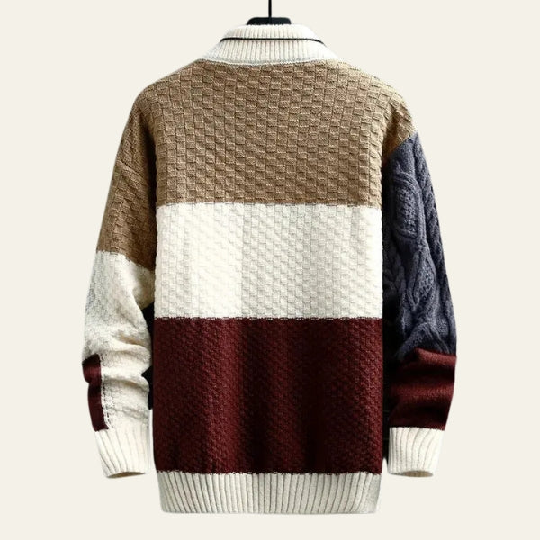 The Atlas Colorblock Textured Knit Sweater