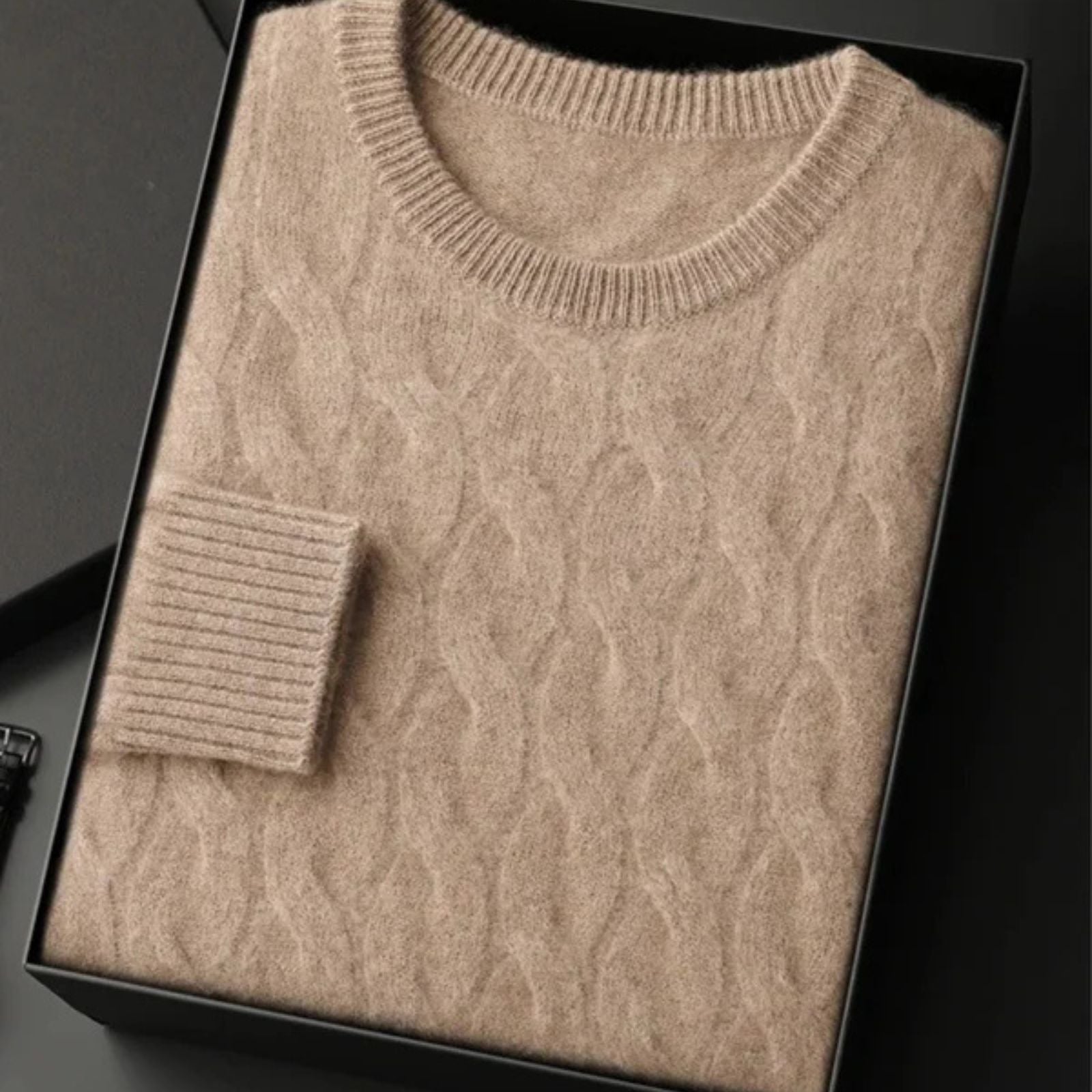 The St. Moritz Cashmere Cable Crewneck