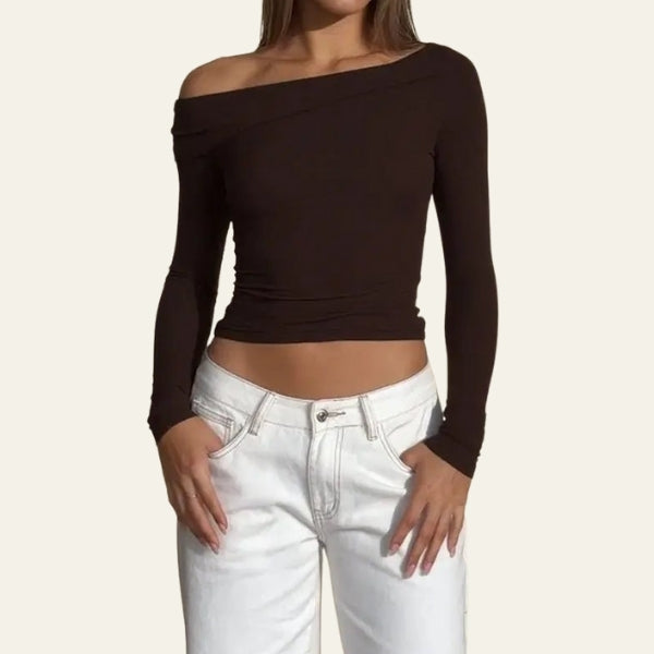 The Milan Asymmetrical Off-Shoulder Top