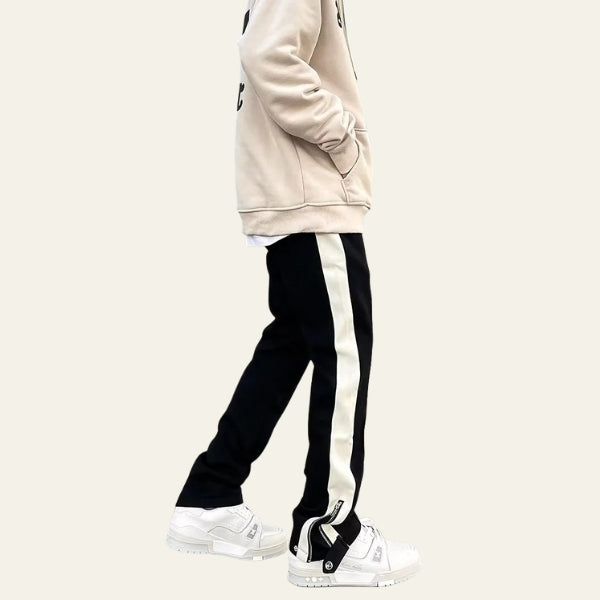 The Milan Side-Stripe Zip-Hem Trousers
