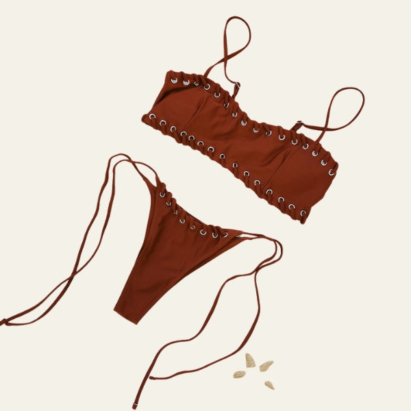 The Riviera Grommet-Detail Bikini Set