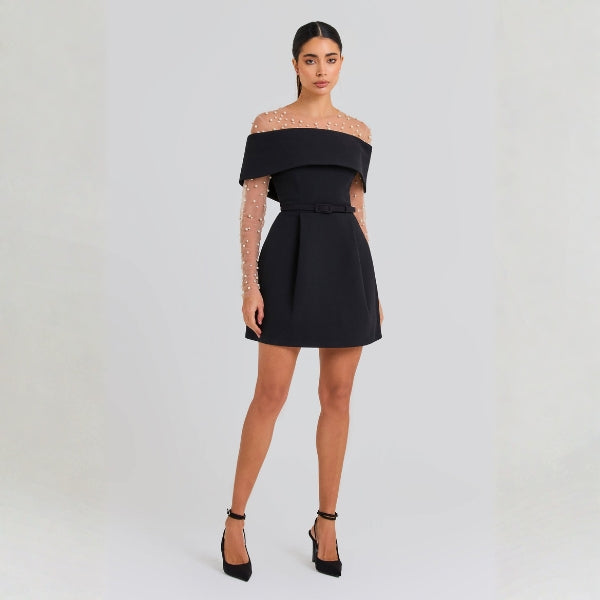 The Monaco Belted Off-Shoulder Mini Dress
