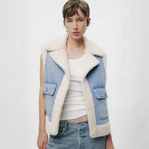 The Oslo Denim Sherpa Vest