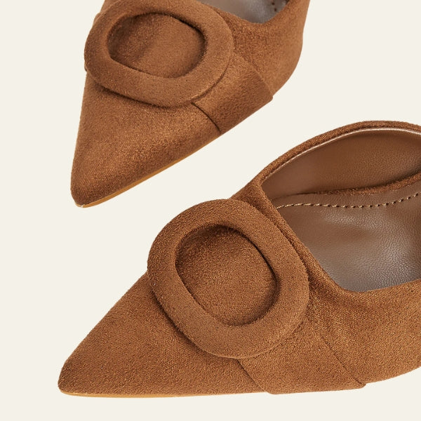 The Riviera Buckle-Detail Slingback Heels