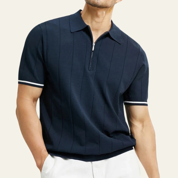 The Riviera Zip-Front Ribbed Polo