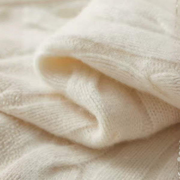 The Cortina Merino Wool Cable Zip Knit