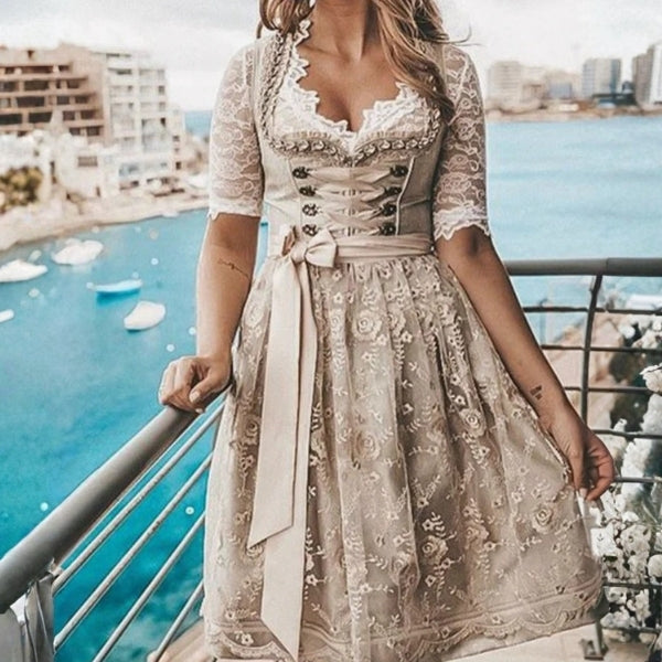 The Salzburg Lace-Up Midi Dress