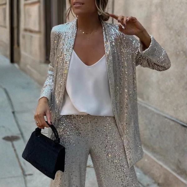The Lumina Sequin Tailored Suit Set