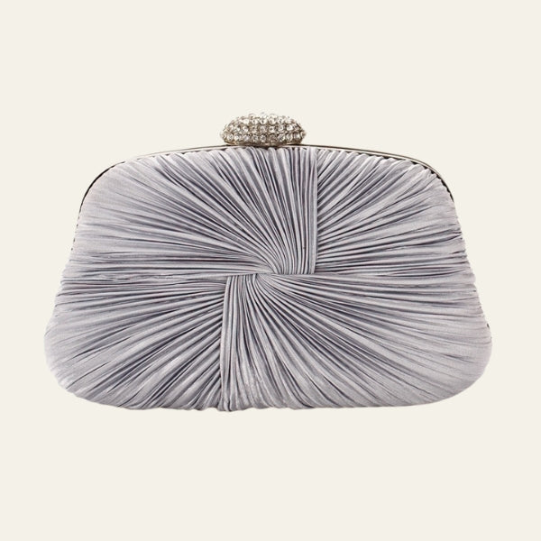 The Sorrento Pleated Crystal-Clasp Clutch