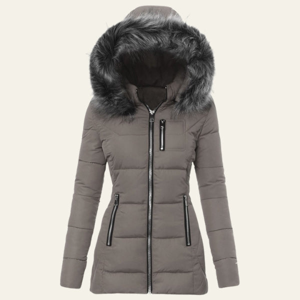 The Aspen Fitted Faux-Fur Hood Puffer Jacket