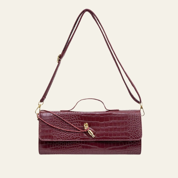 The Sorrento Croc-Embossed Shoulder Clutch