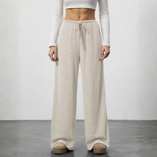 The Ita Ribbed Wide-Leg Trouser